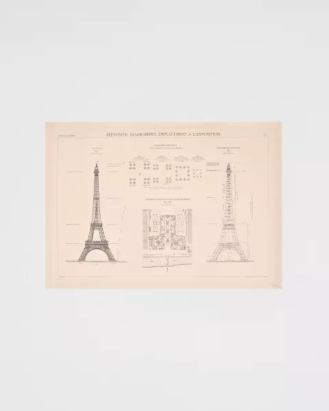 Affiche Elevation Ecru - Boutique tour Eiffel
