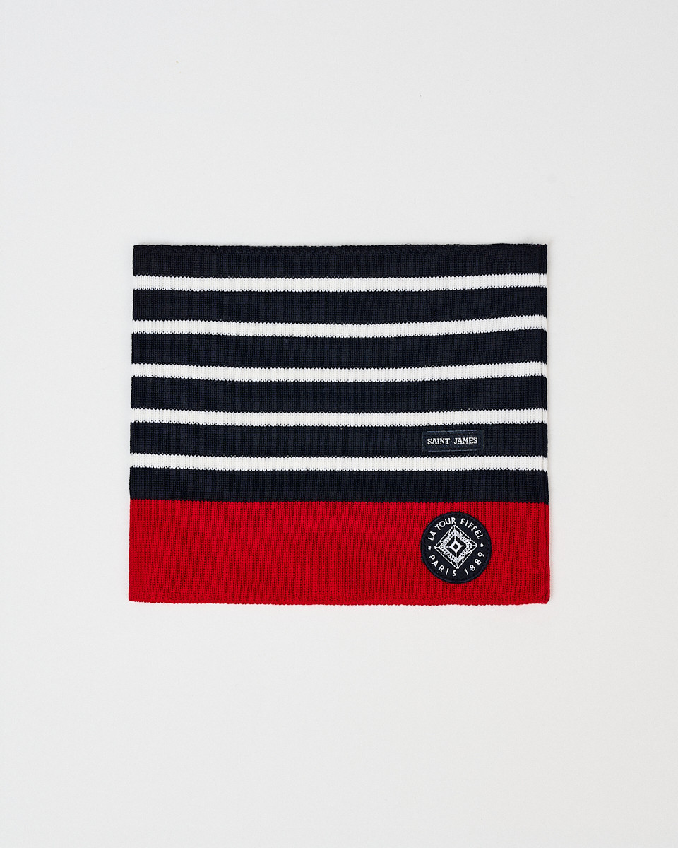 Echarpe Snood Enfant Bleu Laine Saint James - tour Eiffel