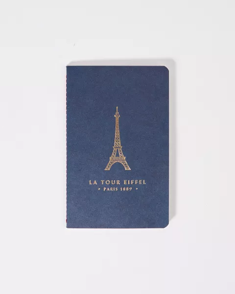 Navy Blue 10x16 notebook with the Eiffel Tower