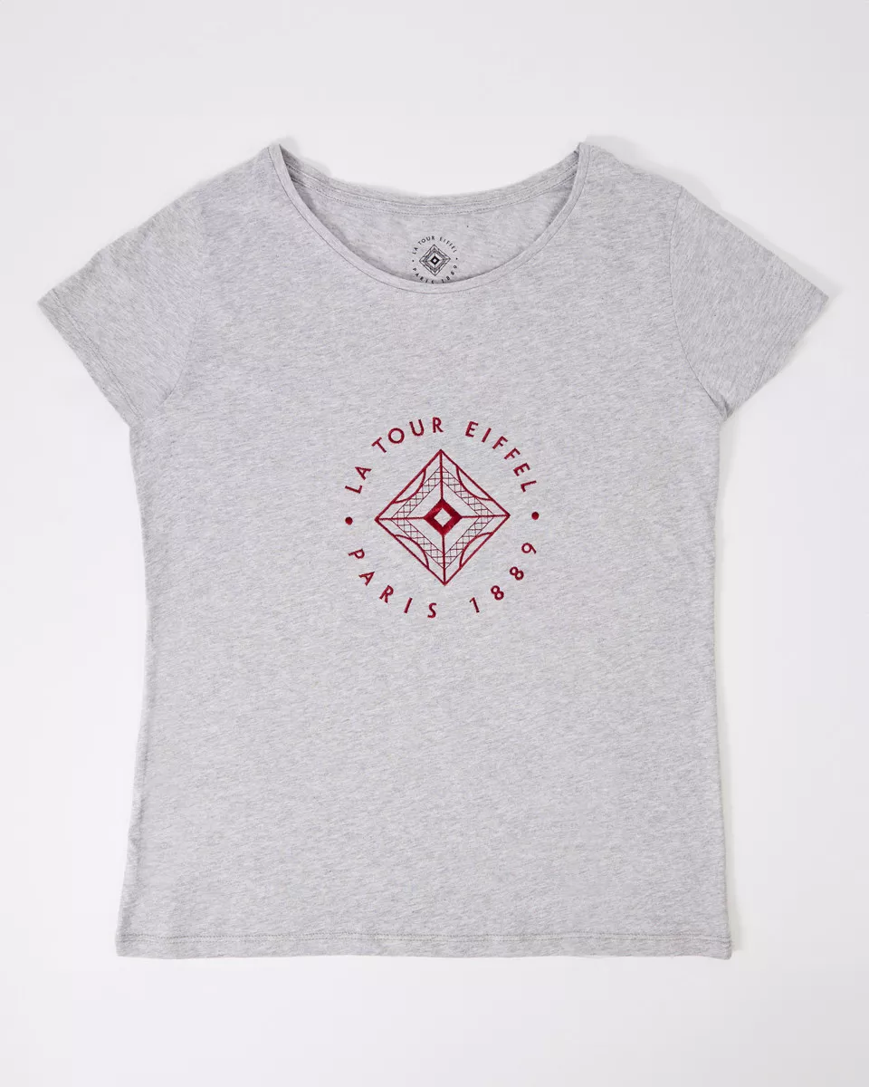 T-shirt Signature Gris Chiné - Boutique officielle de la tour Eiffel
